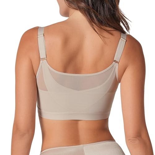 Leonisa Posture Corrector Wireless Bra with ContourCups,Beige,36B