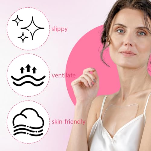 2 Stücke Dekoltee Pads Antifalten, Dekollete Anti Falten Pad, Wiederverwendbare Silikon Brustpolster, Silikonpads Herzförmig, Gegen Brustfalten, für Frauen und Mädchen