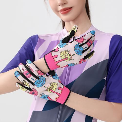 Vilico Luvas de ciclismo dedo inteiro para homens mulheres - luvas de ciclismo ajustáveis para ativi