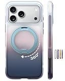 TORRAS iPhone 17 Pro Max 用 ケース Ostand O3 Air【グラデーションが映えるスタンドケース】MagSafe対応 360°回転スタンド 縦横両対応 日常の記録・動画視聴に便利 ワイヤレス充電対応 耐衝撃 フジ・グラデパープル