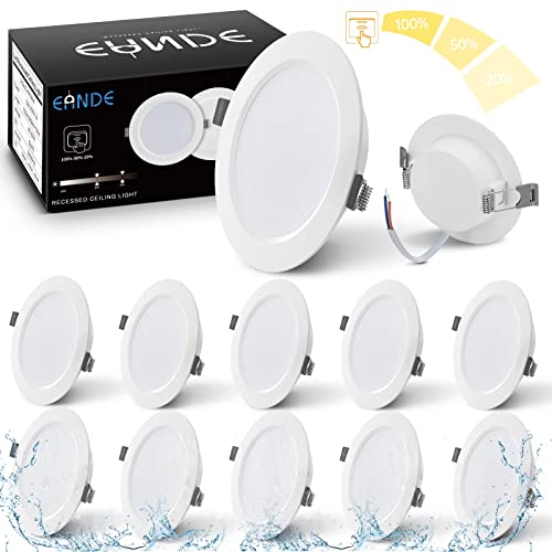 Eande Faretti LED da Incasso per Cartongesso Dimmerabili, 9 W Equivalenti a 75 W, Bianco Naturale 4000K, IP44, 26mm Luci da Soffitto Interno Ultrasottili, 900LM 220V Spot Led Incasso, Set da 10