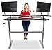 Stand Steady Tranzendesk 55 in Standing Desk with Clamp On Shelf | Easy Crank Height Adjustable Stand Up Workstation w/Attachable Monitor Riser | Holds 3 Monitors & Adds Desk Space (55 /Silver Base)