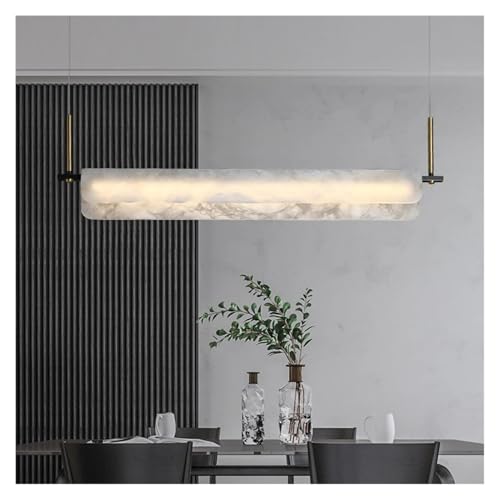 Plafonnier long LED en marbre pour éliminer les zones d'ombre sur une table de salle à manger