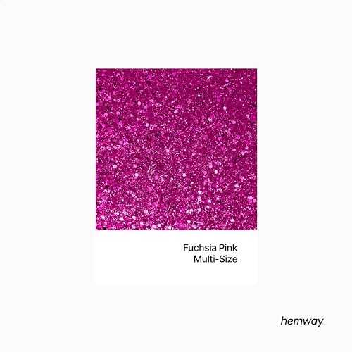 Hemway Craft Glitter Fuchsia Pink 100g Multi Size Glitter for Crafts Resin, Cosmetic, Nail, Face, Body, Festival, Tumblers - Image 2