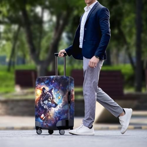 Image of Mumeson 3D Wolf Luggage Cover Waterproof Anti Dust Suitcase Sleeve for Wheeled Suitcases Washable Suitcase Cover Cushion Luggage Protect Cover