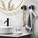 BKV Suction Cup Hooks for Glass Window,Removable Shower Hooks for Inside Shower,Metal Towel Hooks for Bathrooms,4 Pack(Black)