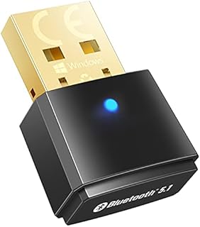 Bluetooth 5.1 USB Dongle, Bluetooth Adapter for Laptop Computer Desktop, Supports Windows 7/8.1/10, Wireless Transfer for Bluetooth Headphones, Mouse, Keyboard, Smartphone, Speakers