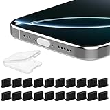 20Pcs USB C Dust Plug, Silicone Anti Dust Plug Cover + Portable Storage Box Compatible with iPhone 17 16 15 Series, Samsung Galaxy Google Pixel