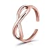 Rose Gold Flashed Sterling Silver Figure 8 Infinity Toe Ring