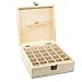 Plant Therapy Essential Oil Storage Box Case | Wooden Organizer Holds 25 Bottles 5 mL, 10 mL and 15mL Sizes | Pine Wood Holder Safe For Carrying And Home Storage Display