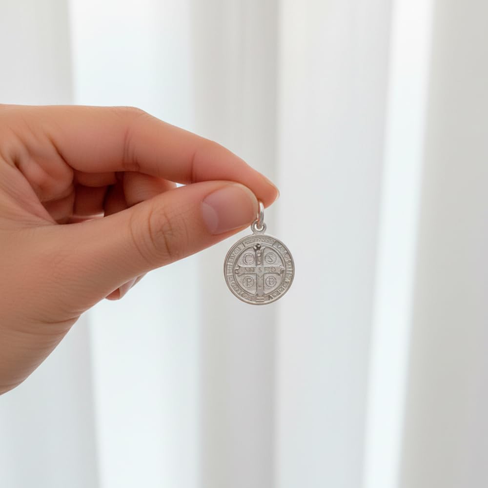 Passo Medalla San Benito Plata de Ley 925 - Amuletos de la suerte y proteccion - Se envía en una cajita Hand Made ideal para regalo