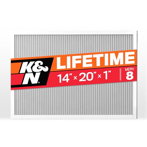 Image of K&N 14X20X1 HVAC Furnace Air Filter, Lasts a Lifetime, Washable, Merv 8, the Last HVAC Filter You Will Ever Buy, Breathe Safely at Home or in the Office, HVC-8-11420