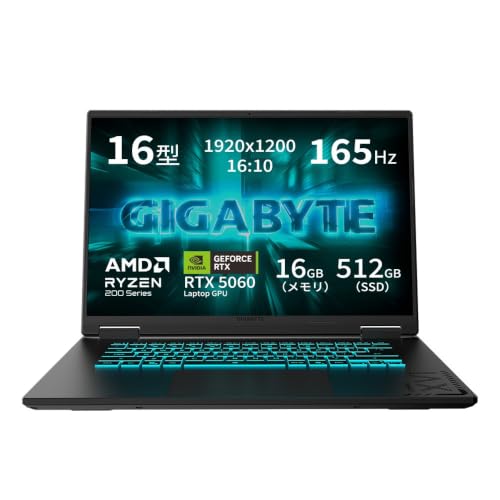 Amazon.co.jp: GIGABYTE A16 ゲーミングノートPC (16インチ| GeForce