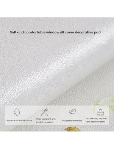 Protection de fenêtre en cuir marron tapis imperméable pour comptoir 89x15