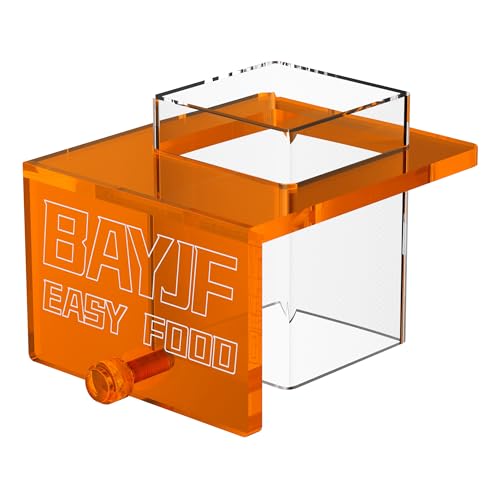 ONE BAYJF Hanging Acrylic Fish Feeding Ring Transparent Orange Square