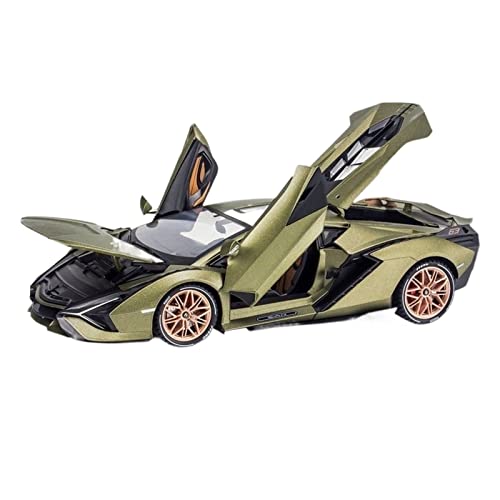 EMRGAZQD Veicoli a Motore in Scala Modello in Lega Pressofusa in Metallo for Lamborghini Sian FKP37, Scala 1:18, Giocattolo da Collezione. Modello di Auto Replica(Green)