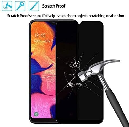 Miniatura 3 de VIESUP Protector de pantalla de privacidad para Samsung Galaxy A20 (paquete de 2) de vidrio protector de pantalla antiespía transparente premium