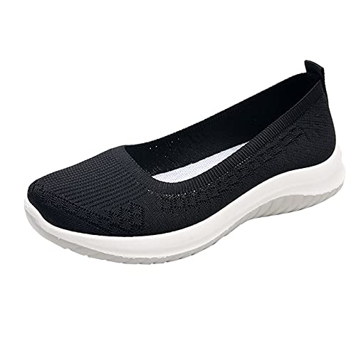 Woaikeyu Zapatillas de deporte Asakuchi para mujer, cómodas y cómodas, zapatillas de running, Negro , 38 EU
