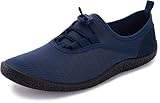 WHITIN Water Shoes for Women/Men Barefoot Aqua Socks Size 10 Swim Pool Beach Boat Quick Dry River Zero Drop Surfing Minimalist Fishing Sport Ladies Footwear Navy Blue