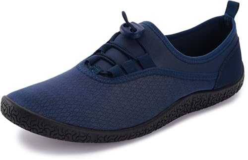 WHITIN Mens/Womens Water Shoes Swim Aqua Socks Size 11 Pool Beach Quick Dry Zapatos de agua Barefoot Aerobics Sand Surfing Kayaking Ladies Wading Walking Navy Blue