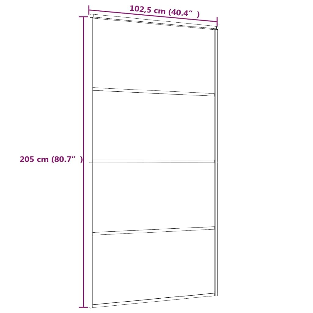 Drzwi przesuwne, matowe szkło ESG i aluminium, 102,5 x 205 cm, białe, materiały budowlane, drzwi, drzwi domowe