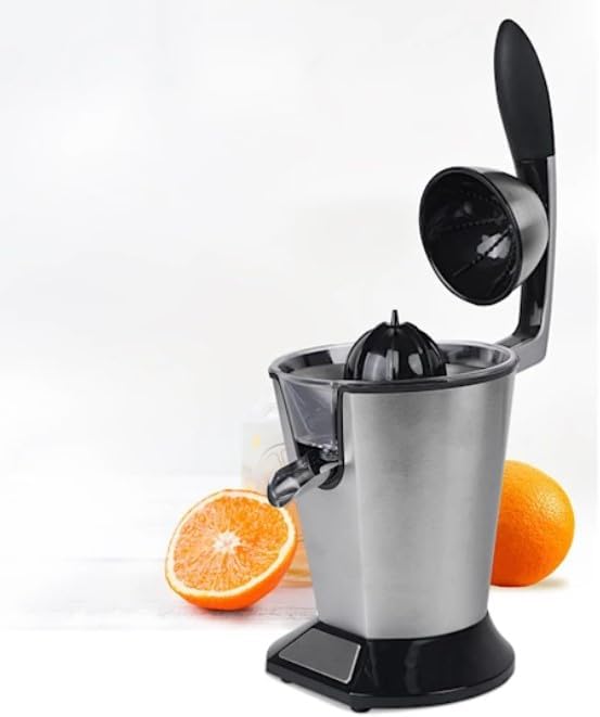 DRINKPOD Exprimidor eléctrico de naranja de alta calidad, exprimidor de cítricos de acero inoxidable con nuevo motor ultra potente y mango de agarre