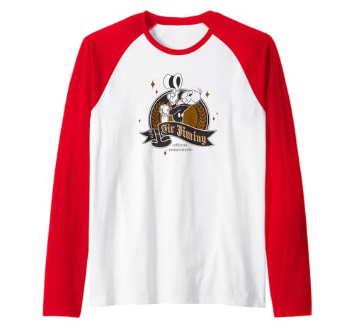 T-shirt Pinocchio Disney style baseball raglan avec motif Jiminy Cricket pour fan