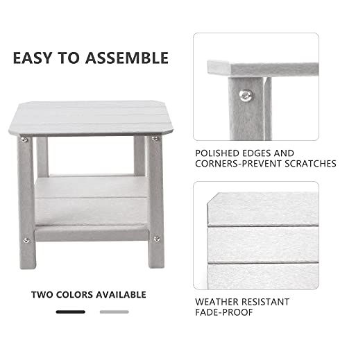 Hardlight Adirondack Side Table With 2 Layer Storage, Weather-Resistant Outdoor Side Table For Patio, Garden, Pool, And Lawn, Indoor Outdoor End Table #TOP4