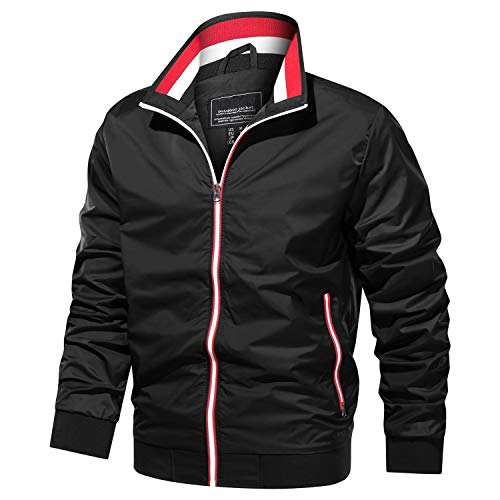 TACVASEN Herrenjacke Übergangsjacke Bomber College Varsity Baseballjacke...