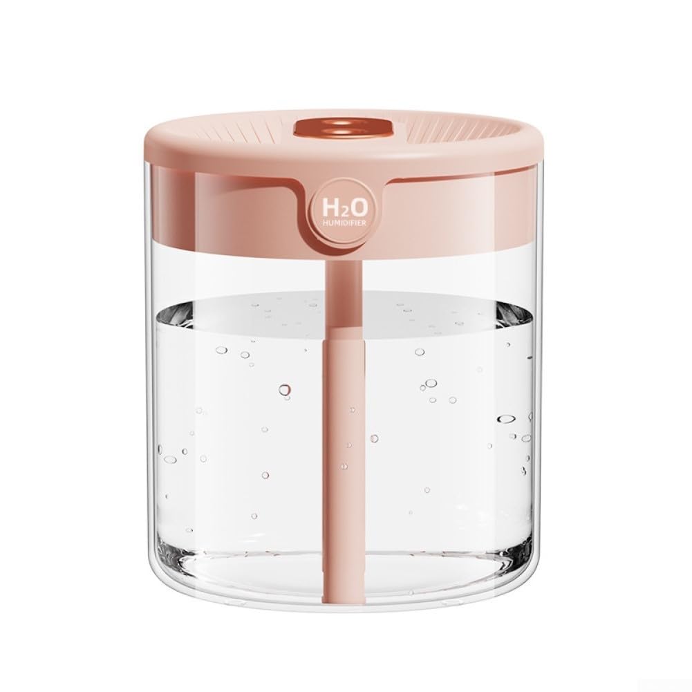 Humidificador de aire de doble boquilla con monitoreo de humedad en tiempo real con humidificadores de escritorio de gran capacidad de 2 L, humidificador silencioso, humidificador de