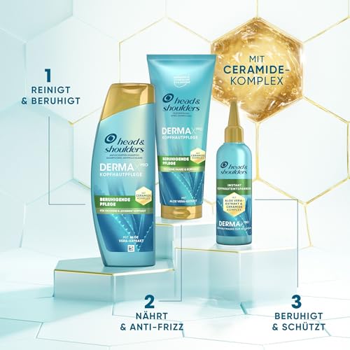 Head & Shoulders DERMAXPRO Beruhigendes Anti-Schuppen Shampoo 2x250 ml Kopfhautpflege bei trockener, juckender Kopfhaut (verbunden mit Schuppen) – Mit Kaktus-Extrakt, aktiver Aloe & Vitamin E