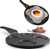 Amalindo Pancake Pfanne Spiegeleipfanne - Ø26cm Pfannkuchenpfanne Induktion Ceran Gas Elektro Maker Form Pfannkuchen Poffertjes Antihaft Eierpfanne Pancakespfanne