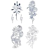 ジャグアタトゥー タトゥーシール 2週間で消えるタトゥー ヘナタトゥー 本物志向 鯉 龍 鳳凰 狼 虎 鷹 蛇 さそり 4種4枚 (gz4008)