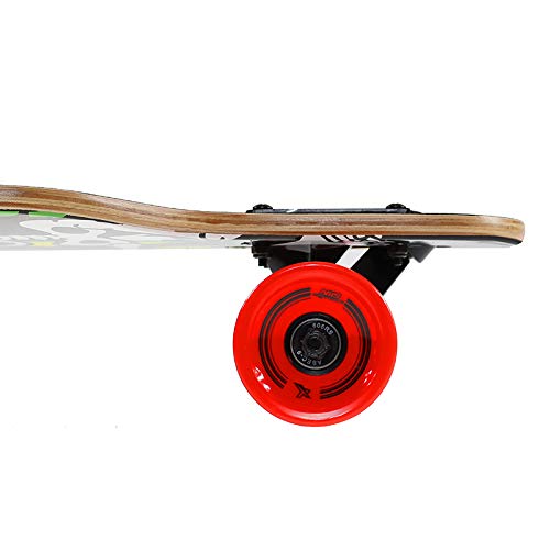Nils Extreme – Skateboard pour Enfants Jeunes et Adultes – Enfants Longboard roulettes Planche - Haute Qualité Longboard Érable Chinois Deck - Modèle Bois - Squelette
