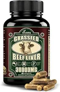 VivoNu Beef Organ Supplement for Women - Beef Liver, Kidney, Pasture Raised in New Zealand - No Fillers or Flow Agents - 180 Capsules