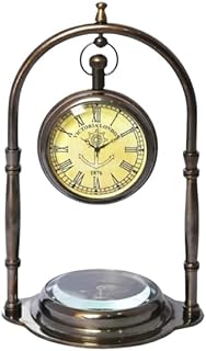 MA ENTERPRISES Vintage Brass Hanging Pocket Watch with Antique Stand Victorian Style Table Clock for Home Décor, Office, Living Room & Collectors-picture-19