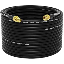 SMA Antenna Extension Cable - 20 Meters65.6FT, RG58 Coaxial Cable SMA Male to SMA Female RF Low-Loss Coax for 3G 4G LTE Router ADS-B SDR USB Dongle Receiver Antenna Extension Wire