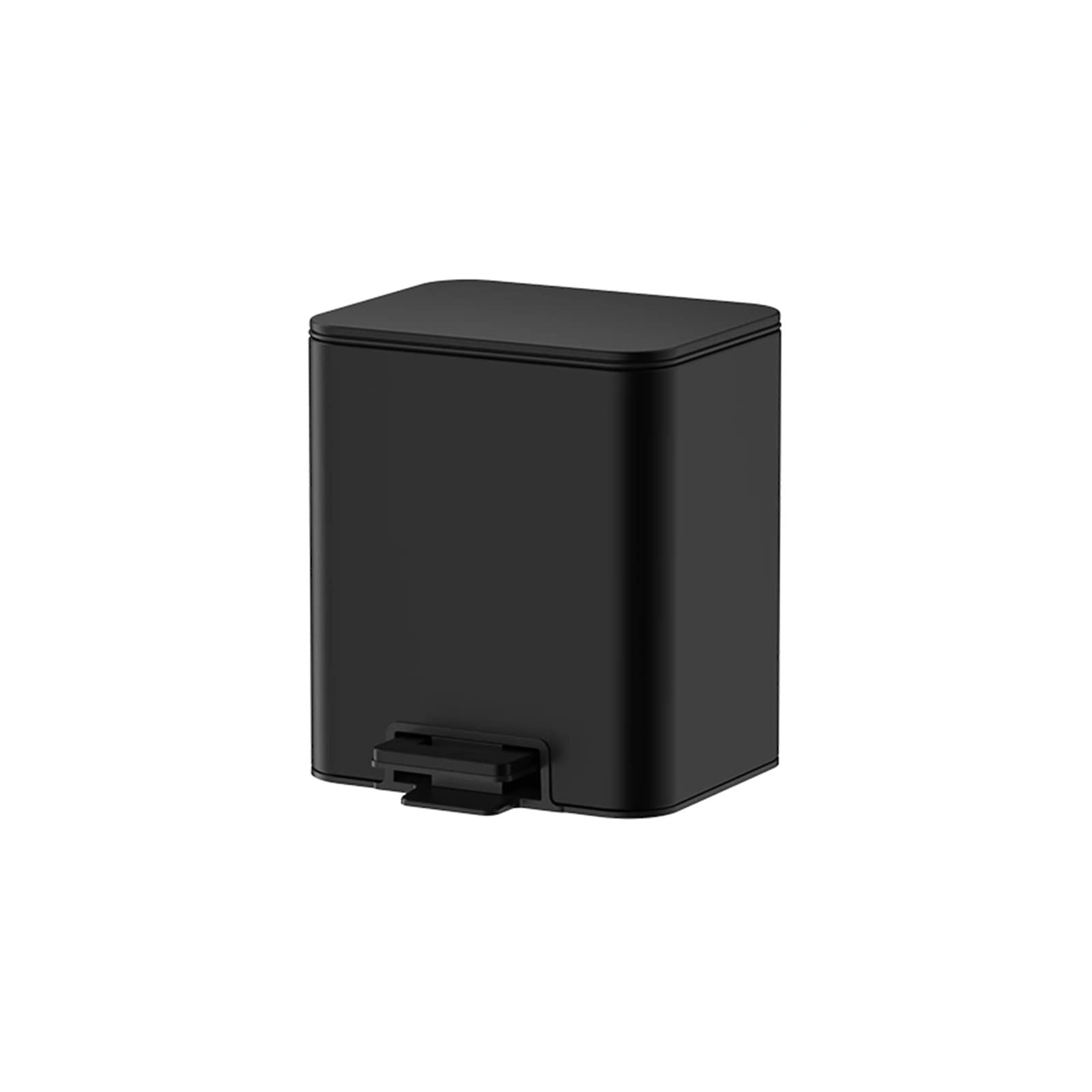 Kosz na śmieci w kuchni 8L / 12L / 15L Domowy kosz na śmieci ze stali nierdzewnej Salon Sypialnia Biurowy kosz na papier z pokrywą Home Office - Trzyma Odpady (Color : Czarny, Size : 8l)