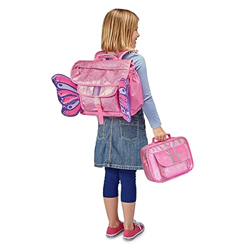 Bixbee Kids Backpack, Childrens Backpack For Girls & Boys, Water Resistant Backpack With Pockets, Durable Zippers & Easy Carry Design - Great Size For School & Travel In Sparkalicious Pink Butterflyer #TOP1