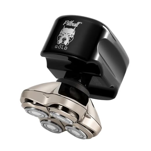 Skull Shaver Pitbull Gold PRO Head Shaver for Men,Wet/Dry 4 Razor Hair Trimmer with US USB Adapter & Charging Cable,4D Rechargeable Rotary Shaver with Lithium-Ion Battery, Water Resistant Grooming Kit