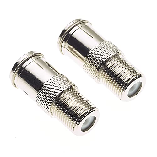 Keple F Type Socket To TV Coaxial Socket, Nickel Plated Zinc Body, Female Plug Jack Adapter Barrel