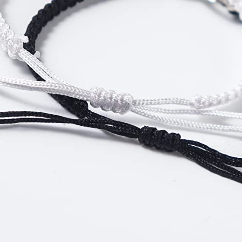 Image of COLORFUL BLING 2Pcs Infinity Distance Couple Braided Handcrafted Luck Bracelet Bangle Adjustable Rope His and Hers Wristband Wrist Jewelry