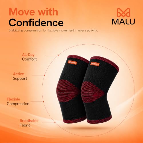 Image of Knee Cap for Knee Pain Relief | Compression Knee Support Sleeve for Men & Women | Breathable Bamboo Yarn | Patella Stabilizer for Sports, Walking, Arthritis, Gym & Recovery | Size (L)