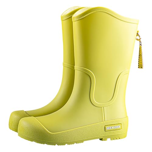 Botas de goma para mujer, botas de caña larga, impermeables, antideslizantes, con cremallera, botas de trekking ligeras, cómodas botas de lluvia para el trabajo al aire libre, pesca, verde, 37 EU