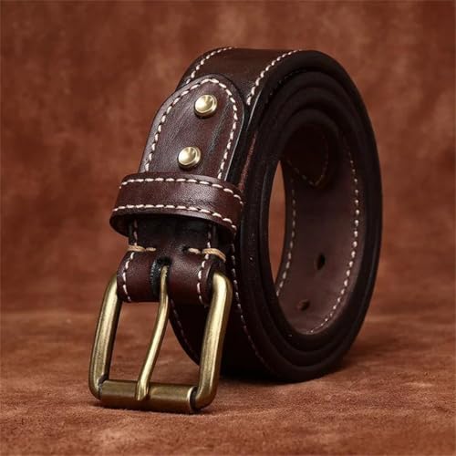 Premium Cowhide Leather Belt for Men, Designer Vintage Style, Luxury Pin Buckle2