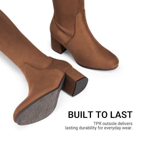 DREAM PAIRS Women's Over The Knee Thigh High Boots,Brown/Suede,8.5 - image 7