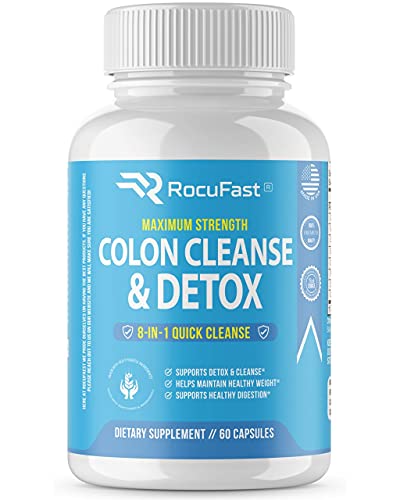 Rocufast Colon Cleanse and Detox 30 Day Quick Detox Colon Cleanser - Eliminate Toxins with Effective Total Detox Cleanse and Boost Energy with Our Colon Cleansing Gut Health Supplement 60ct
