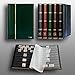 Prophila Lighthouse Stamp Album Stockbook 60 Black Sides, Leatherette Padded Green Cover