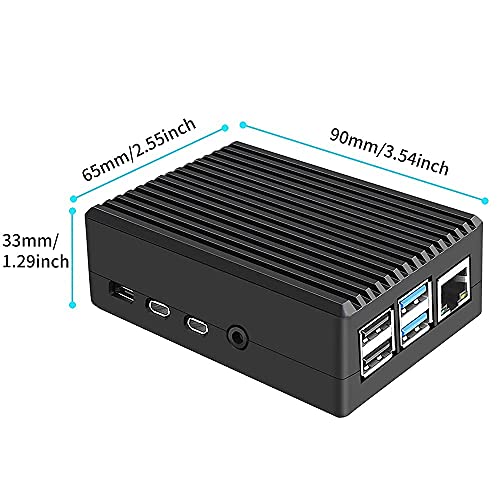 owootecc Raspberry Pi 4 hoesje met koelkolom, Raspberry Pi 4 Metalen behuizing met koellichaam Raspberry Pi Aluminium… - Image 8