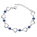 Tapp Collections™ White Gold Plated Hearts Crystals Bracelet